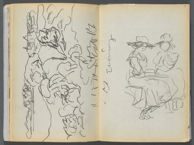 Sketchbook - The Granite Shore Hotel, Rockport, page 134 & 135: "Evening" by Maurice Prendergast