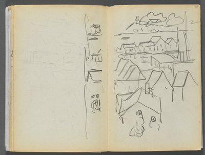 Sketchbook- The Granite Shore Hotel, Rockport, page 174 & 175: Houses by Maurice Prendergast