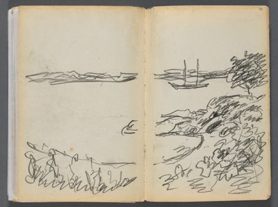 Sketchbook- The Granite Shore Hotel, Rockport, page 180 & 181: Shore line by Maurice Prendergast