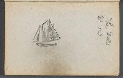 Sketchbook, The Dells, No. 127, page 001: Sailboat "The Dells" by Maurice Prendergast