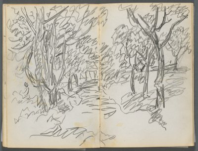 Sketchbook: The Dells, No. 127, Landscape (page 064 & 65) by Maurice Prendergast