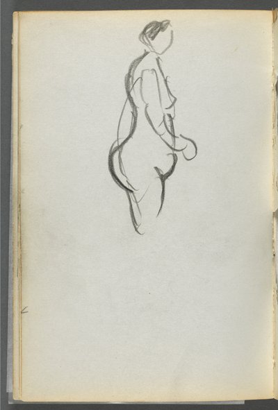 Sketchbook, The Dells, No. 127, page 092: Nude in Profile by Maurice Prendergast