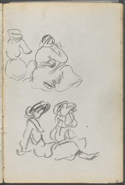 Sketchbook, The Dells, No. 127, page 093: Seated Figures by Maurice Prendergast