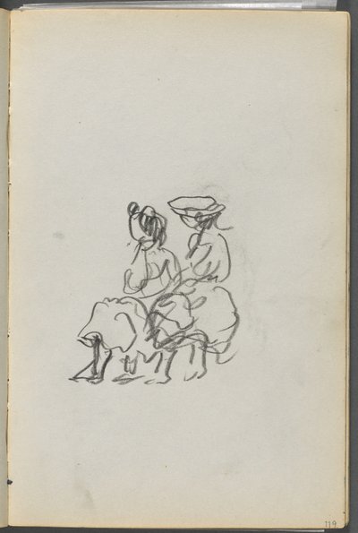 Sketchbook, The Dells, No 127, page 119: Two Seated Figures by Maurice Prendergast