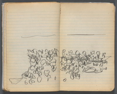 Sketchbook, page 044 & 45: Beach View by Maurice Prendergast