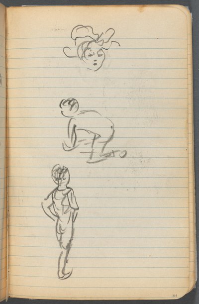 Sketchbook, page 101: Three Figures by Maurice Prendergast