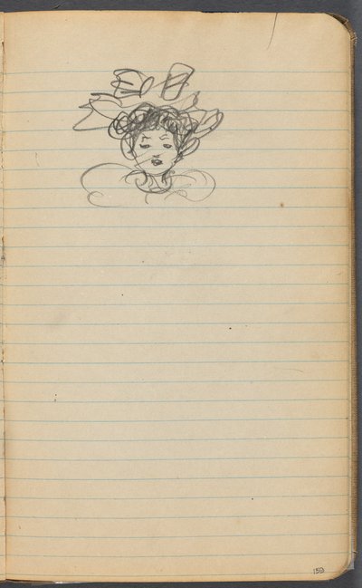 Sketchbook, page 159: Head of a Woman by Maurice Prendergast