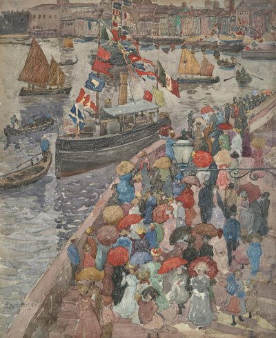 The Quai, Venice (recto); Venetia Marina (verso) by Maurice Prendergast