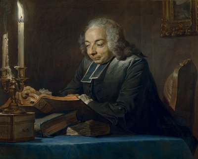 Abbe Jean-Jacques Huber, 1742 by Maurice Quentin de La Tour