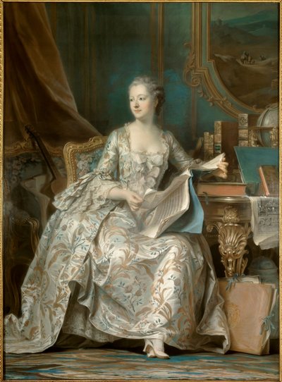Portrait of Jeanne Antoinette Poisson, Marquise of Pompadour by Maurice Quentin de La Tour