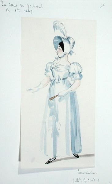 George Sand playing the part of Herminie in the play 