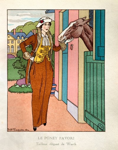 The Favorite Pony. Parisian Fashion: Stylish Tailor by Charles Frederic Worth by Maurice Taquoy