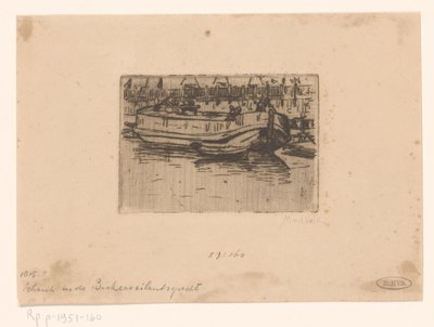 Boat in the Bickersgracht, Amsterdam by Maurits van der Valk (signed by artist)