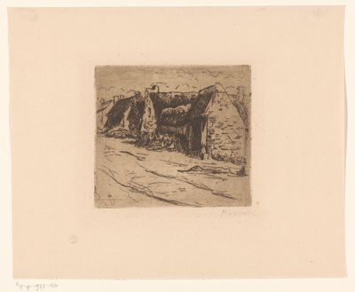 Houses Along a Road by Maurits van der Valk (signed by artist)