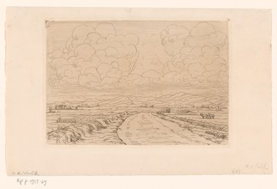 Country Road Through Landscape with Hills on the Horizon by Maurits van der Valk