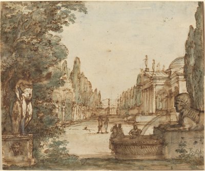 Capriccio with a Palladian Villa by Mauro Antonio Tesi