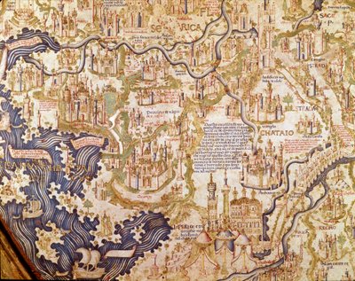 View of China (Cambaluc, now Beijing) Detail of the world map of brother Maurus Camaldolese 1459 by Mauro Fra
