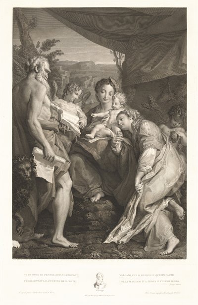Virgin and Child with Saints Jerome and Catherine and an Angel by Mauro Gandolfi, after Correggio
