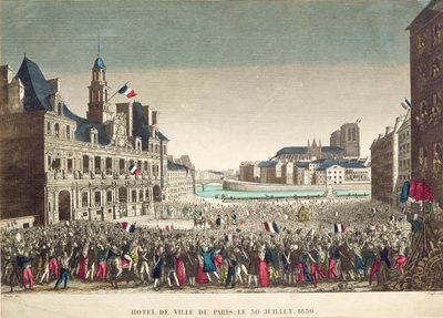 The Arrival of the Duke of Orleans at the Hotel de Ville, 31st July 1830, engraved by Cropin by Mavski