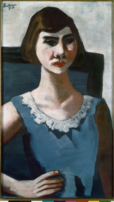 Portrait of Quappi in Blue by Max Beckmann