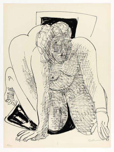 Crawling Woman, plate five from Day and Dream by Max Beckmann