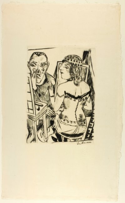 Dressing Room (plate two from Jahrmarkt) by Max Beckmann
