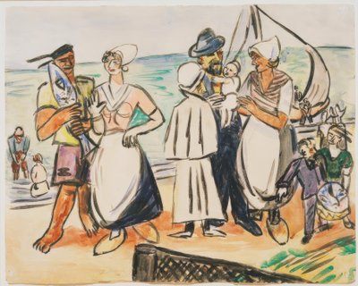Dutch Fishermen on the Beach by Max Beckmann