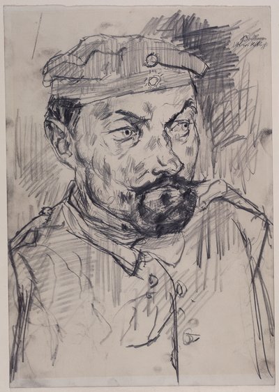 Home Guardsman Ernst Pflanz, Head and Shoulders by Max Beckmann