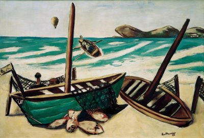Coastal Landscape with Balloon by Max Beckmann