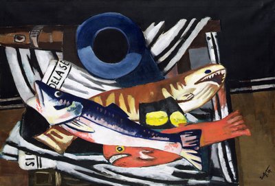 Large Fish Still-Life by Max Beckmann