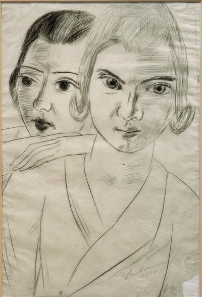 Pizchen and Quappi – Double Portrait of Marie-Louise von Motesiczky and Mathilde von Kaulbach by Max Beckmann