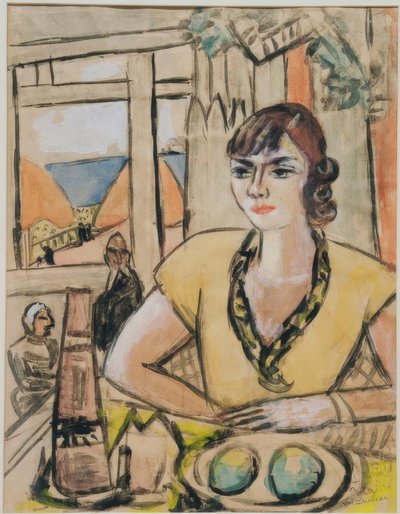 Portrait of Quappi in the Beach Café by Max Beckmann