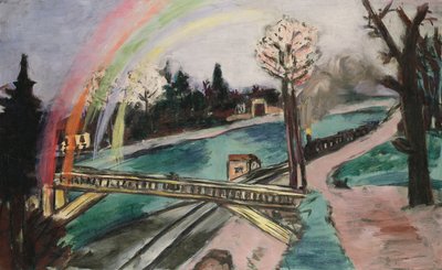 Railway Bridge and Rainbow by Max Beckmann