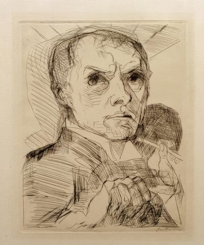 Self-Portrait with Stylus by Max Beckmann