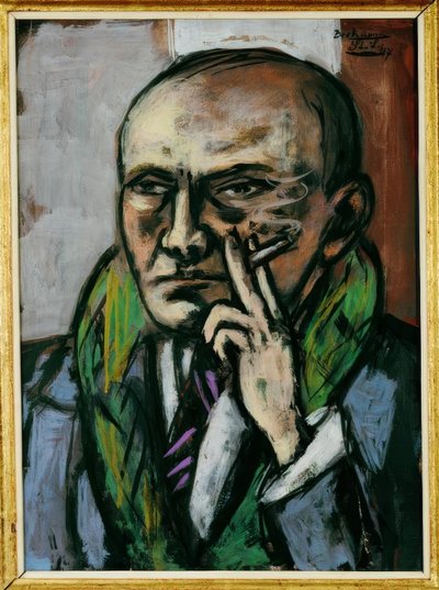 Self-Portrait with Cigarette by Max Beckmann