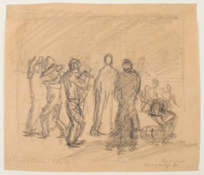 Sketch for Christ in the Desert by Max Beckmann