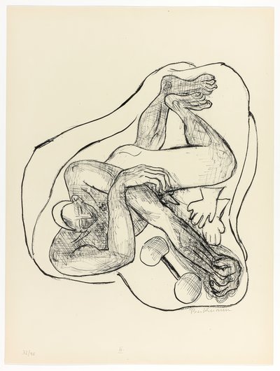 Sleeping Athlete, plate three from Day and Dream by Max Beckmann