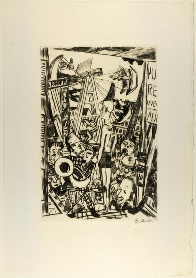 The Tall Man, plate five from Jahrmarkt by Max Beckmann