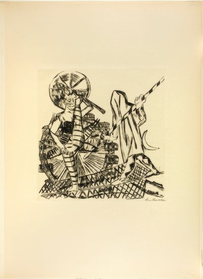 The Tight Rope Walkers, plate eight from Jahrmarkt by Max Beckmann