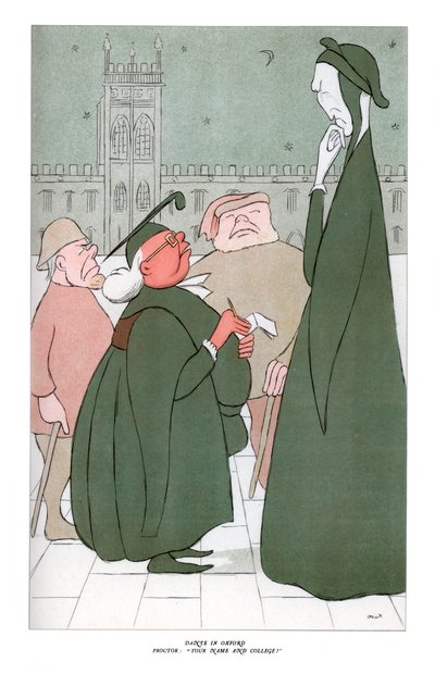 Dante in Oxford, Proctor: Your Name And College by Henry Maximilian Beerbohm