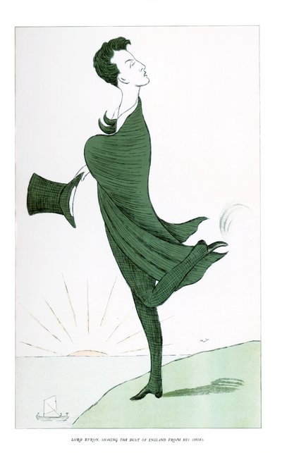 Lord Byron, Shaking the Dust of England from his Shoes by Henry Maximilian Beerbohm