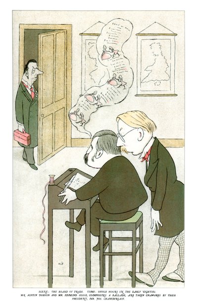Mr. Austin Dobson and Mr. Edmund Gosse Composing a Ballade, 1904 by Henry Maximilian Beerbohm