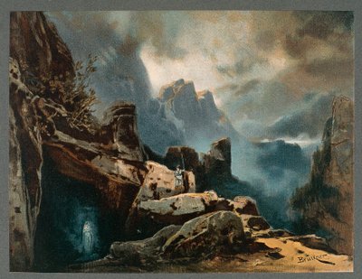 Set Design for Act III of The Ring of the Nibelung - The Rhinegold by Richard Wagner by Max Bruckner