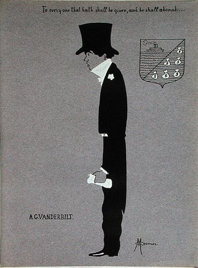 Caricature of Alfred Gwynne Vanderbilt (1877-1915), from 