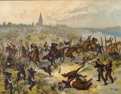 Attack by French Cuirassiers at Morsbronn, Battle of Worth by Max Henze-Dassau