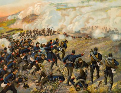 German Infantry Storming the Heights of Spicheren, Battle of Spicheren by Max Henze-Dassau