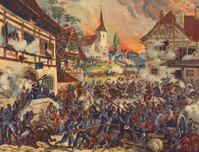 German Troops Attacking Saint-Privat-la-Montagne, Battle of Gravelotte by Max Henze-Dassau