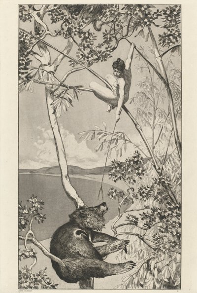 Bear and Elf (pl.1) by Max Klinger