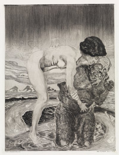 Goddess and Sorcerer (Tent, Opus XIV, Part 2, No. 33) by Max Klinger