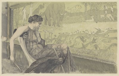 Penelope Looking Thoughtfully at Her Loom by Max Klinger